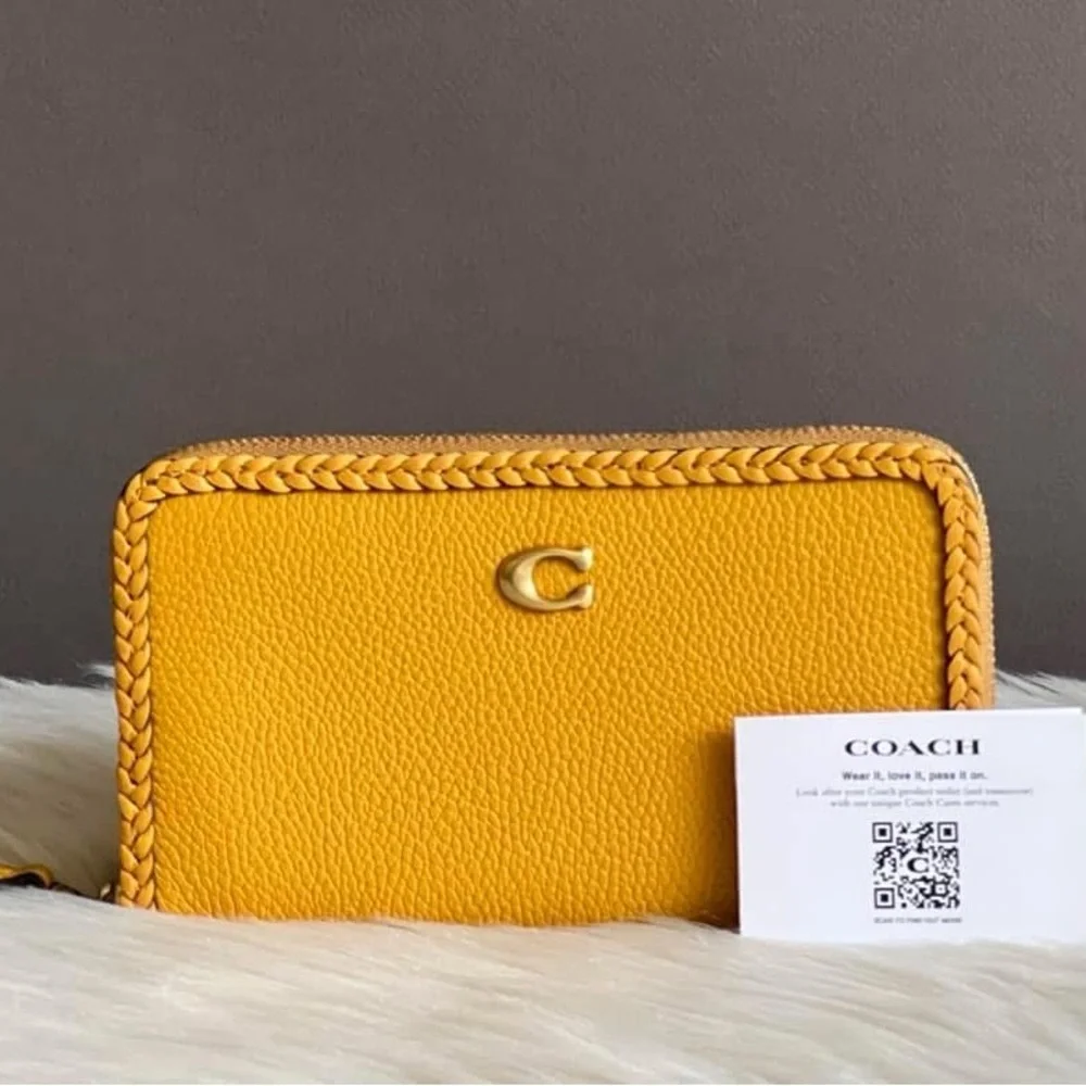 💰SOLD - CJ875 - Coach Zip Around Wallet with Braid - Picture 11 of 12